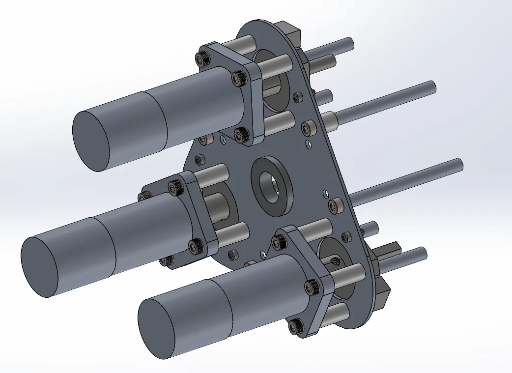 CAD of the modular bottom plate with detachable motor mounts